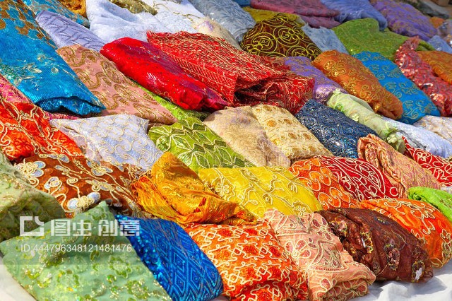 突尼斯市场的纺织品Textile in tunisian market